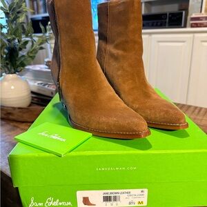 Sam Edelman Tan Suede Ankle Booties